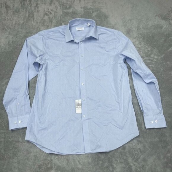 Calvin Klein Mens Wrinkle Free Stretch Dress Shirt L 16-16.5 a0019 - Picture 1 of 8